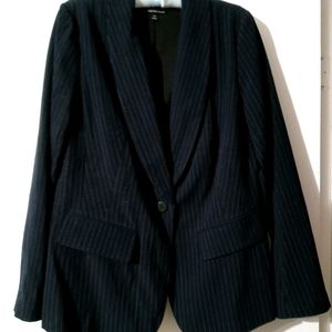 Lane Bryant 14 Blazer Jacket Navy Pinstripe VGUC
